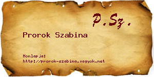 Prorok Szabina névjegykártya